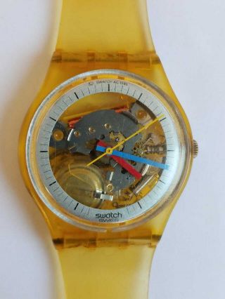 Swatch Watch Standard Gent Model " Jelly Fish " Gk100 Year 1985 - - Rare