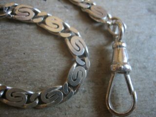 Vintage Unique S/Silver Pocket Watch Chain 9.  3/4 in.  Long 2