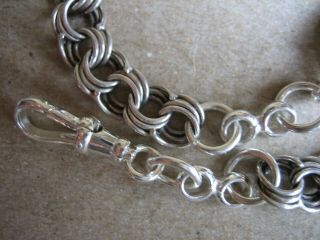 Vintage Unique S/Silver Pocket Watch Chain 10.  in.  Long 2