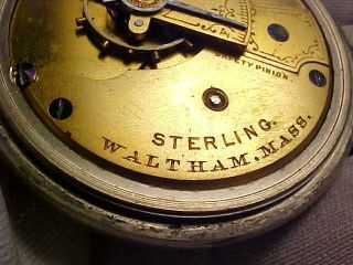 18 Size,  7 Jewels,  Waltham Pocket Watch,  Grade Sterling,  Model 1877 6