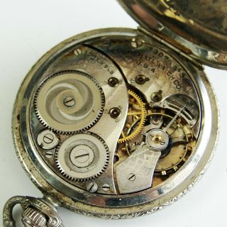 Antique Vintage Art Deco Elgin Grade 345 Pocket Watch Circa 1925 6