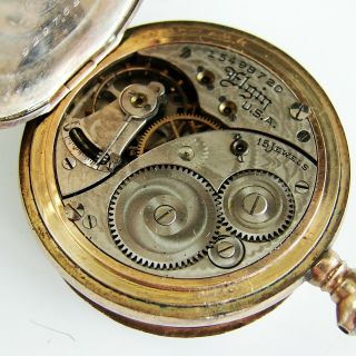 Antique Vintage Elgin Grade 354 Hunters Case Pocket Watch Circa 1911 5