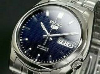 Seiko 5 Snk357 Blue Dial Day Date Automatic - Local