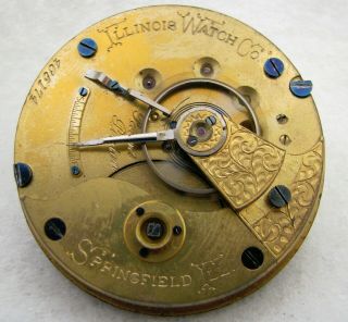 Antique 18s Illinois Grade No 2 Hunter Pocket Watch Movement Parts Repair