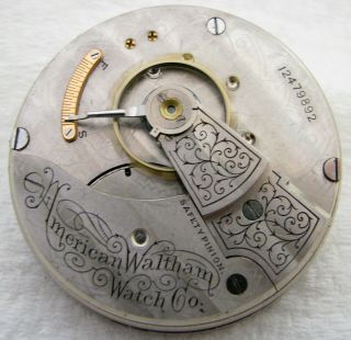 Antique 18s Waltham Grade No 18 7j Hunter Pocket Watch Movement Parts