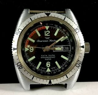 Rare Vintage American Heritage Dive Watch / 5 Atm,  Shockresistant