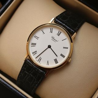 CHOPARD Classic ∅33mm Watch / 9K Solid Gold Case,  18K Gold Buckle / Box,  Booklet 8