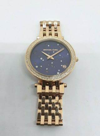 Vintage Women ' s MICHAEL KORS MK - 3728 Rose Gold Plated Wrist Watch 4