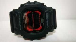 Rare Mens Casio G - Shock Red & Black 3221 Gx - 56 St Steel Back 20 Bar Mud Resist