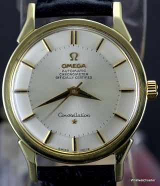 Vintage Omega Constellation Pie Pan Dial 167.  005 14k Gold Top Ss Back