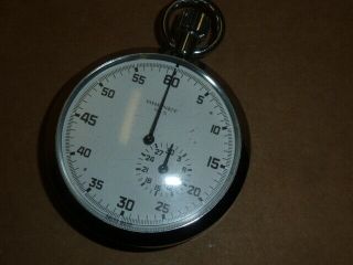 Vintage Pocket Watch By BRENET No.  5 Swiss Made Hand Wind Mechanical StopWatch 4