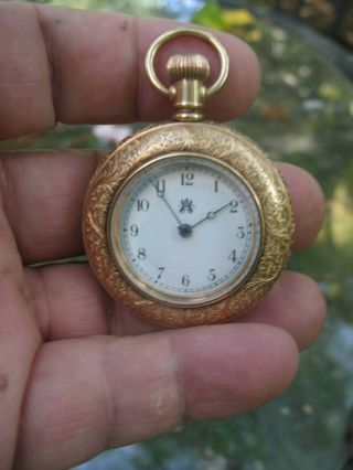 Antique 1892 American Waltham 15j Grade J Model 1890 Size 6 Hunting Pocket Watch