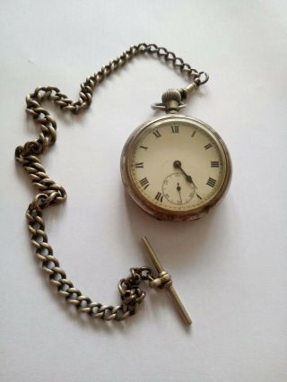 Cyma Pocket Watch With Chain And Case