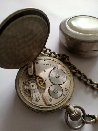 CYMA Pocket Watch with chain and case 5
