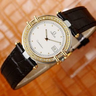 Omega Constellation Stainless Steel Diamond Swiss Men ' s c2000 Quartz Watch S40 2