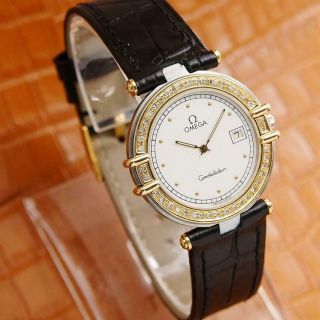 Omega Constellation Stainless Steel Diamond Swiss Men ' s c2000 Quartz Watch S40 3