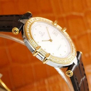 Omega Constellation Stainless Steel Diamond Swiss Men ' s c2000 Quartz Watch S40 5
