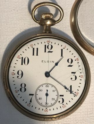 Elgin Pocket Watch c.  1917 In 20 - yr Case,  7j,  16s.  Not. 5