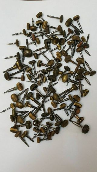 Group Of 100 Antique Pocket Watch Crowns In 18,  16 And 12 Sizes