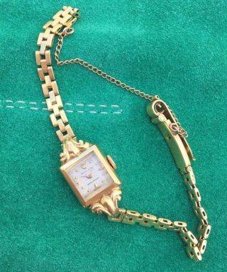 Ladies Vintage 18k Solid Gold Rolex Precision Cocktail Watch 1950s
