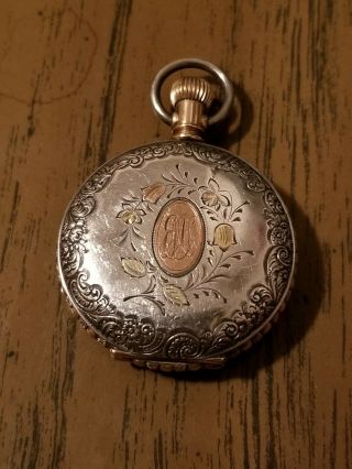 Vintage Waltham Size 0 Coin Silver And 10k Pocket Watch 2