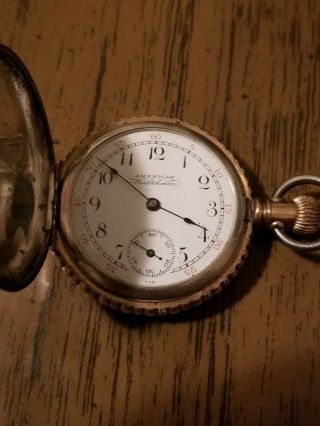 Vintage Waltham Size 0 Coin Silver And 10k Pocket Watch 4