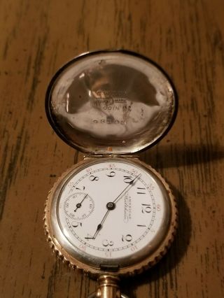 Vintage Waltham Size 0 Coin Silver And 10k Pocket Watch 5