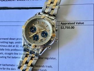 Breitling Chrono Cockpit Men ' s chronograph solid stainless & 18K gold - repair 6