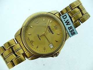 Vintage Tissot Seastar Midsize Boysize Gold Automatic Date Dw838 Watch $1
