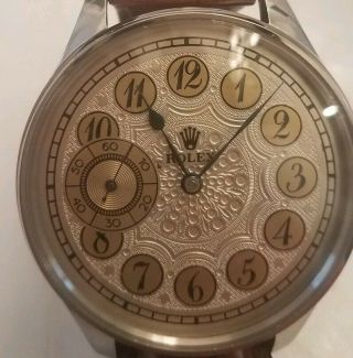 Engraved Rolex Lever Swiss Pocket Marriage Watch.  Converted Antique Pocket Watch