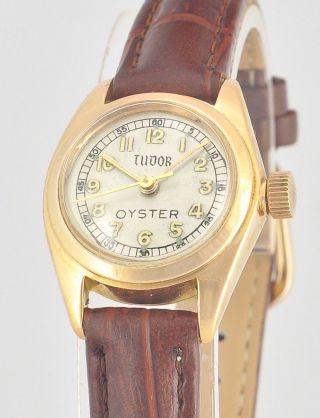 Rare Vintage Tudor Oyster All Swiss 14kt Solid Red Gold Ladies Wrist Watch