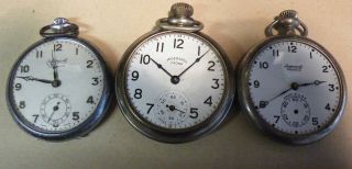 3 Ingersoll Pocket Watches For Spares