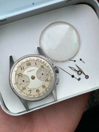 Rare Vintage Lemania 2 Register Chronograph Watch Movement