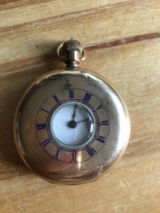 A Good 14 Carat Gold Plate Pocket Watch By Waltham 1898