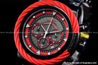 Invicta 50mm Bolt Sport Chronograph Red Mustang Black Ss Diver Watch