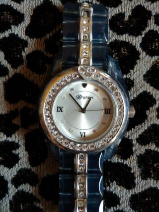 Pre - Owned Brighton Dana Point Silver And Blue Watch With Swarovski Crystals