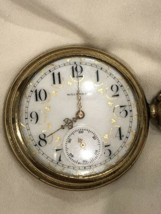 Antique Waltham Pocket Watch Gold Filled Open Face.