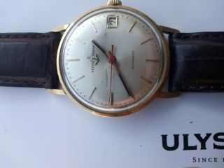Vintage Ulysse Nardin Automatic Mens Watch.  18 K Solid Gold Case.