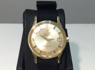 1965 Omega 168.  005 Constellation Pie Pan S/s 14k/gp Tropical Dial Cal.  561 A,