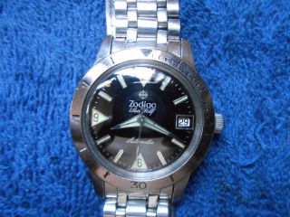 Vintage 1960s Zodiac Sea Wolf Automatic Date Diver 17 Jewels Cal 70 - 72