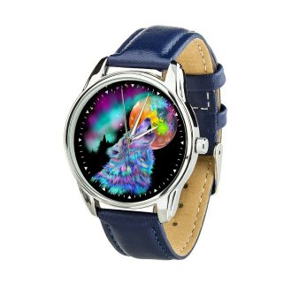 Howling Wolf Watch Starry Wolf Wolves Lovers Gift Watch Funny Wolf Wristwatch