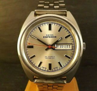 Gents Vintage Swiss Emperor Watch.  25 Jewels,  Automatic.  Fhf 909.