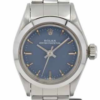 Auth Rolex 6718 Oyster Perpetual Blue Dial Automatic Women 
