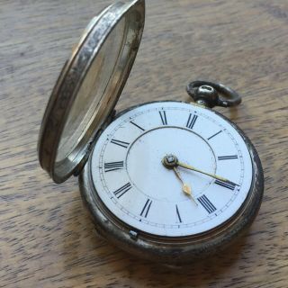 Good Quality Antique Victorian Sterling Silver 42mm Small Pocket Watch - Repairs