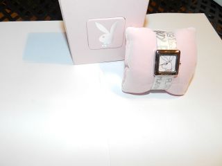 Playboy Watch White Strap With Silver Writting 100 Authentic Pb0082