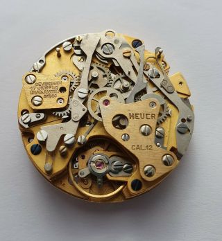 Vintage Heuer Cal 12 Chronograph Movement For Repair