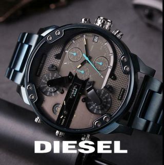 Mens Dz7414 Die Sel Watches Mr.  Daddy 2.  0 Chronograph Blue Stainless Steel Watch