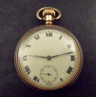 Vintage Gold Plated Fleurier Open Face Top Wind Fob Pocket Watch