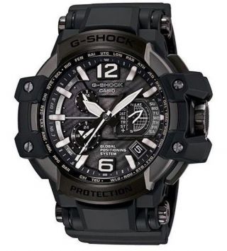 Casio Gravitymaster Carbon Fibre Dial Resin Atomic Mens Watch Gpw1000t - 1a