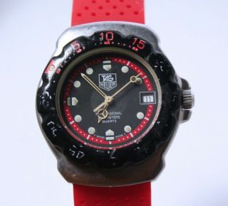 Tag Heuer Black Red Formula1 F1 Mid Unisex 38mm Swiss Quartz Dive Watch Wa - 1214